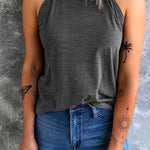 Solid Crewneck Summer Cami Top