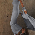 Long Sleeves Solid Color Round-Neck Inner Dress + Bodycon Outerwear Two Pieces Set