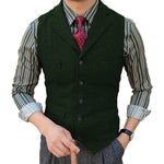 Men's Vintage Classic Wool Blended Lapel Single Breasted Suit Vest