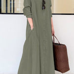 Long Sleeve Simple Loose Casual Long Dress