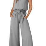 Women's Ruffle Sleeve Solid Color One Piece Jumpsuit
