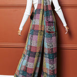 Brushed Checked Pockets Pleated Wide Leg Overall
