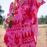 Altos Unique Printed Pocket Shirt and Elastic Waist Shorts Set