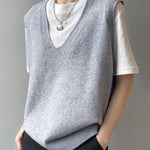 Simple 9 Colors V-Neck Loose Sleeveless Vest