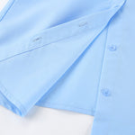 Long Sleeves Loose Buttoned Solid Color Split-Joint Twist Lapel Mini Dresses Shirt Dress