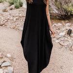 Off-Shoulder Casual Comfort Halter Neck Long Pocket Dress