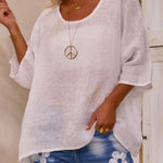 Women's Cotton And Linen Casual Loose Tops