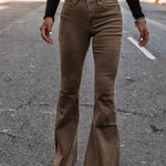 Corduroy Pocketed Flare Pants