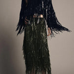 Stylish Sequined Tassel Elegant Midi Skirt