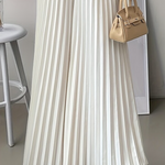 Loose Wide Leg Elasticity Pleated Solid Color Casual Pants Bottoms Trousers
