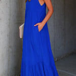 KIMONIE Pocket Plain Maxi Dress
