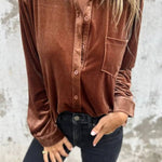 Chest Pocket Velvet Shirt