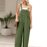 Women's Summer Cotton Linen Overalls â€?Adjustable & Relaxed Fit Jumpsuit
