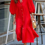 Red Loose Maxi Dress