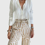 Sol | Chic Pants Set with Complimentary Blouse & Belt
