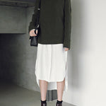 Simple Casual Solid Color Buttoned Lapel Collar Long Sleeves Midi Shirt Dress