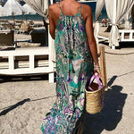 Aqua Black Silk Designer Maxi Dress