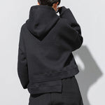 Stylish Black Asymmetric Zipper Hoodies