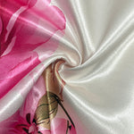 A-Line Long Sleeves Elasticity Flower Print Pleated Mock Neck Maxi Dresses