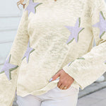 women's five-pointed star knitted long sleeve sweater