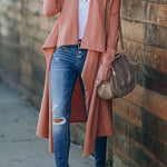 Fireside Pocketed Oversized Drape Neckline Knit Cardigan