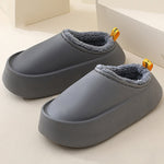 Home Non-Slip Keep Warm Velvet Waterproof Solid Color Slippers