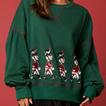 Christmas Soldier Sequined Long Sleeve Casual Sweatshirt
