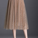 Polka dot high waist gauze skirt princess dress