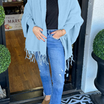 Casual Fringed Trim Irregular Cardigan Collar Outerwear(9 Colors)