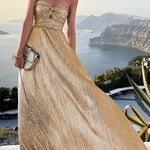 Shimmer Please Off Shoulder Maxi Party Dress