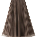 Reversible pleated a-line gauze skirt