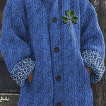Women's Irish Celtic Knot Jacquard Hooded Sweater