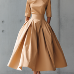 Women's Structured Cotton-Blend Maxi Dress