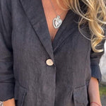 Cotton and Linen Casual Lapel Single-button Thin Coat (Buy 2 Free Shipping)