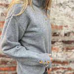 Solid Color Button Casual Loose Sweater