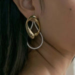 Simple Irregular Personality Zircon Earrings