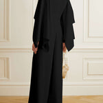 Long Sleeves Wrap Solid Color Zipper Jumpsuits