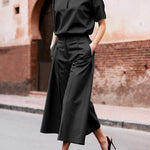 Loose Short Sleeves Solid Color Zipper V-Neck Blouses&Shirts Tops