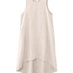High-Low Loose Solid Color Round-Neck Midi Dresses