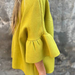 Fashionable Patchwork Round Neck Bell Sleeve Loose Jacket