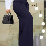 High Waisted Long Sleeves Buttoned Pleated Split-Joint Lapel Jumpsuits