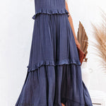 Irregular cake skirt sleeveless long mop skirt