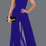 Round neck sleeveless hollow solid color jumpsuit