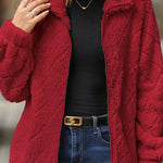 Zippered Diamond Plush Jacket