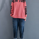 Stylish Letter Print Round-Neck Sweatshirt