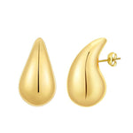 Gold Teardrop-Shaped Earrings