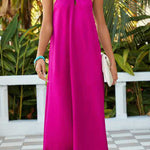 Sleeveless halter neck sexy open back solid color dress