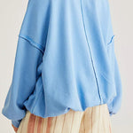Casual loose outerwear advanced long-sleeved raw edge pullover sweater