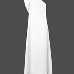 Loose Asymmetric Solid Color Split-Joint One-Shoulder Maxi Dresses