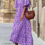 Short Sleeve Midi Bohemian Dress